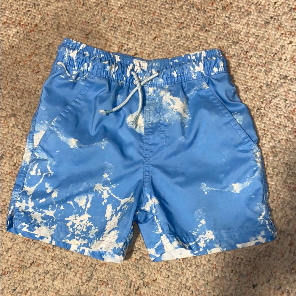 art class Blue and White Kids Swim Trunks